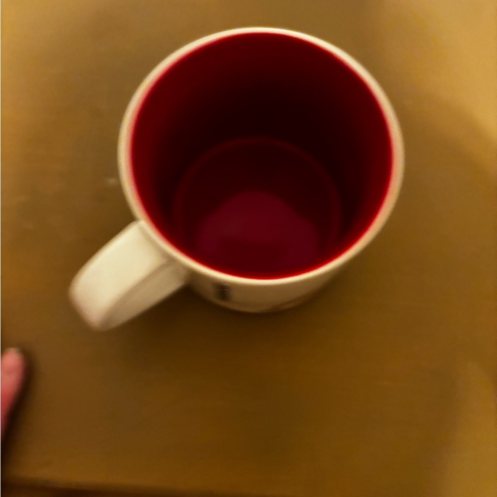 Starbucks Ohio You Are Here Collection Red Interior Ceramic Mug with Green - Picture 5 of 6